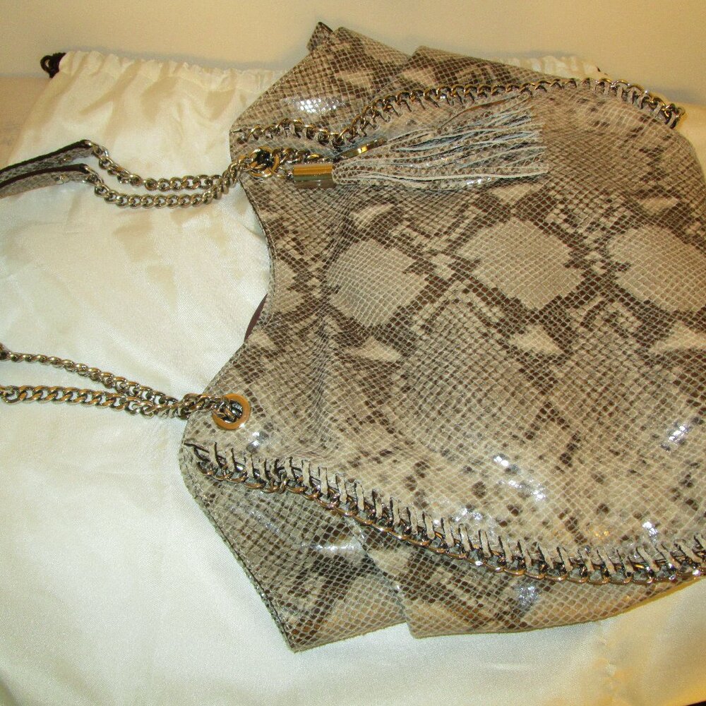 Michael Kors Chelsea Python-Embossed Shoulder Tote - image 1